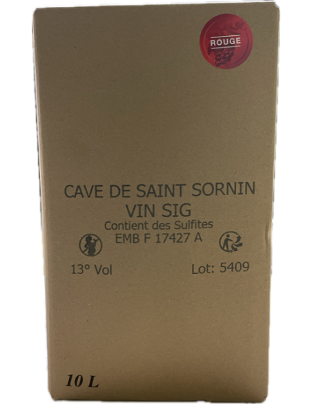 Bag In Box Rouge 10 L - La Cave de Saint-Sornin - Vin de France