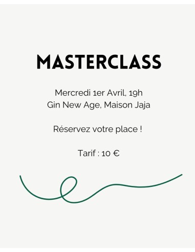 Masterclass 1 Avril - New Age Gin