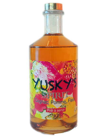 Yusky’s Spiritueux à base de Cognac, Pomme et Fleur – 70 cl